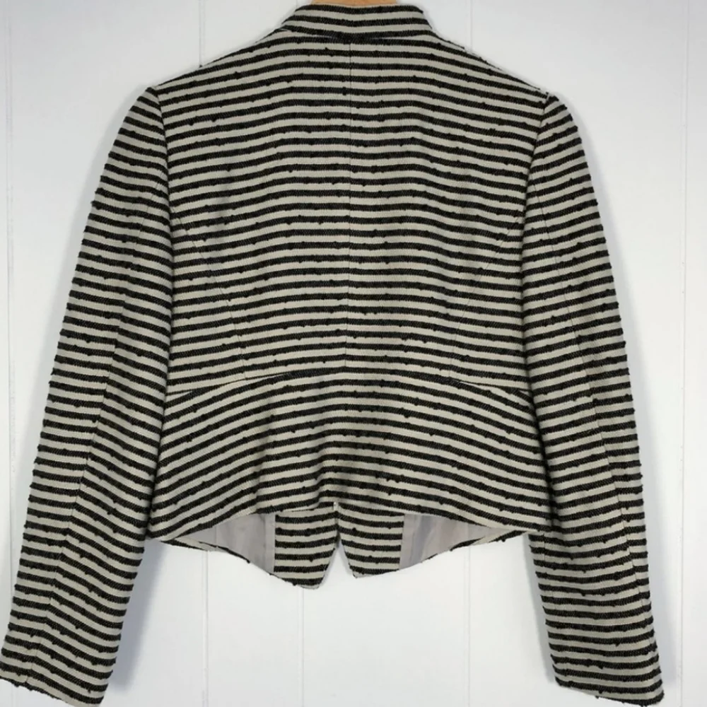 Loft Outlet Blazer Jacket Military Academia Mandarin Collar Stripes Size XL - Picture 2 of 9